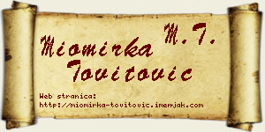 Miomirka Tovitović vizit kartica